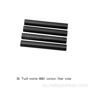 1.0/2.0mm dhumucdiisuna tahay twill matte tube fiber carbon